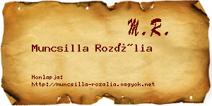 Muncsilla Rozália névjegykártya